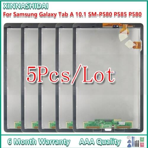 5 Pcs For Samsung Galaxy TAB A 10.1 2016 SM-P580 P580 P585 SM-P585 LCD Display Touch Screen Digitizer Assembly Replacement
