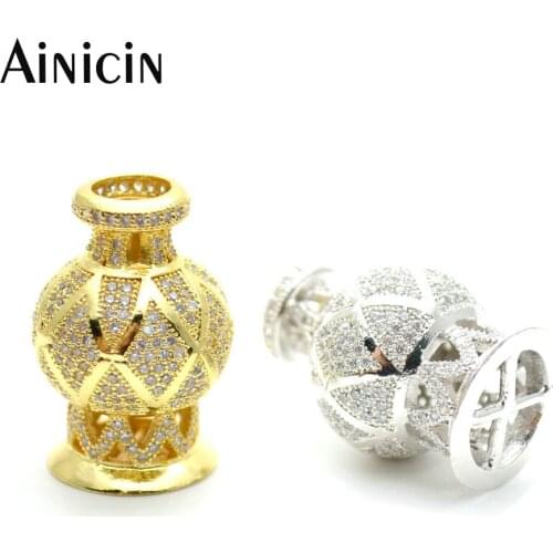 5pcs Fashion Tassel Jewelry Making Pendants Flower Vase Shape Connectors Rhinestone Crystal Setting Findings