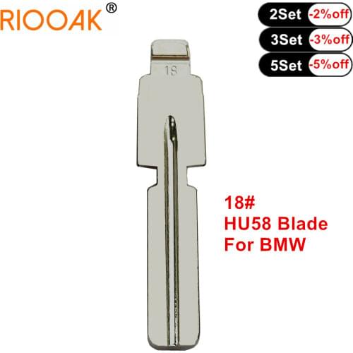 5pcs Remote Folding Flip Remote Key Blade #18 HU58 For BMW EWS E46 E39 E32 E36 E70 E63 E38 E83 E81Replacement Key Blade