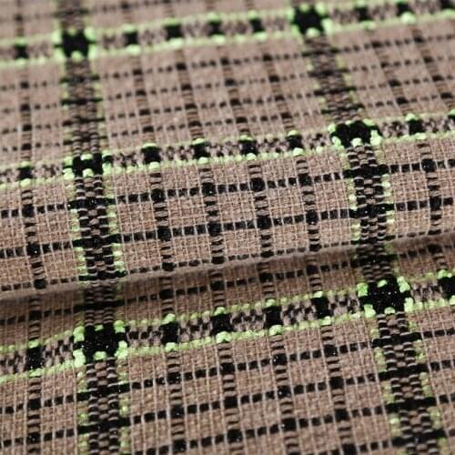 50x145cm France Coffee And Black Lattice Yarn-Dyed Tweed Fabric For Woman Autumn Jacket Dress Suits Coat DIY Sewing Material