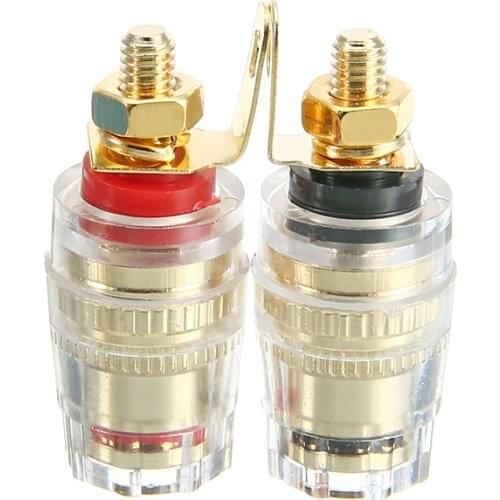 8pcs Speaker Terminal Binding Post 4mm Banana Plug Socket Connector Gold Amplifier Speakers Spade Terminal Binding Posts