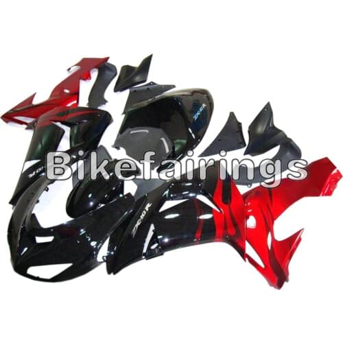 ABS Injection Fairings For ZX10R 2006 2007 06 07 ZX-10R Motorcycles Body Frames Black with Candy Red Flames New