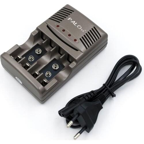 SOONHUA ABS PC Quick Charger With LED 4 Slots Smart Intelligent Battery Charger For AA AAA 9V NiCd NiMh Rechargeable Batteries