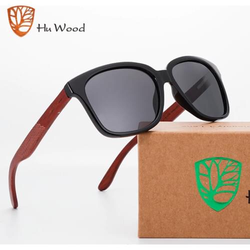 Hu Wood Wooden Sunglasses For Women Fashion Brand Designer UV400 Mirror Lenses Polarized Sunglasses For Men 2018 New Arrival