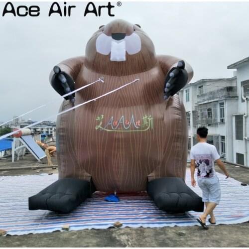 Hot sale giant Canadian mascot inflatable Caster fiber replica animal for advertising/decoration in North American