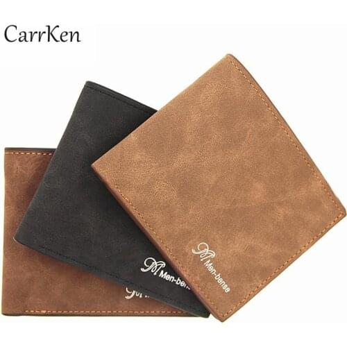 Short Mens Wallet Solid Color Dollar Thin Purse Business Multi-Card Clutch Bag Coin Card Holder Cuzdan 2021 Hot Male Cartera