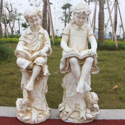 Creative Garden Campus Garden Sculpture Furnishing European-style Reading Figures Sculpture Works Art Decoration Floor Ornaments