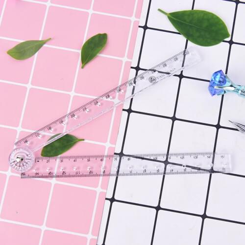 1Pcs Clear Transparent Plastic Acrylic Folding Straight Rulers 30Cm Drawing Student Children Stationery School Supplies Gift
