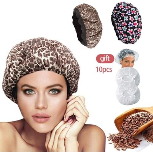 Flaxseed Baked Oil Care Heating Cap Hair Mask microwavable hot head thermal heat Drying hat steamer beauty tools Convenient home