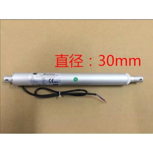 Mini Tubular Linear Actuator DC12V 24V Dia 30mm Lineal Electric Motor Push 300N 20mm/s Stroke 50/100/150/200/400mm Actuador 12 V