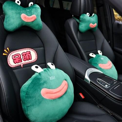 Cute Big Mouse Car Neck Pillow Cartoon Auto Seat Head Rest Lumbar Support Cushion Case Interior Accessories For Women and Girls