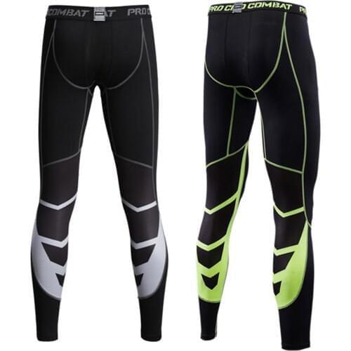 Men Quick-drying Sports Fitness Running Tight Pants Stretchy Leggings Trousers Mens Slim Jogging Pants Sportswear