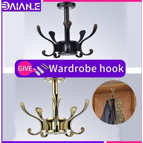 Wardrobe bedroom hook screw installation wall hanger top mounted coat hooks drilling installation gold home accessories hook