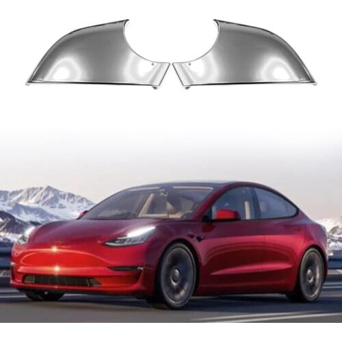 NEW-Car Left+Right Side Chrome Rearview Mirror Bottom Lower Holder Cover for Tesla Model 3 2017-2021