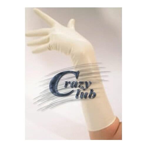 Crazy club_New arrival White latex gloves elbow length glove knuckles rubberized glove latex slip rubber free shipping delivery