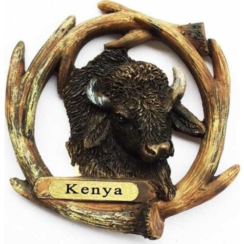 New African Grassland Kenya Bison 3D Fridge Magnets Tourism Souvenirs Refrigerator Magnetic Stickers