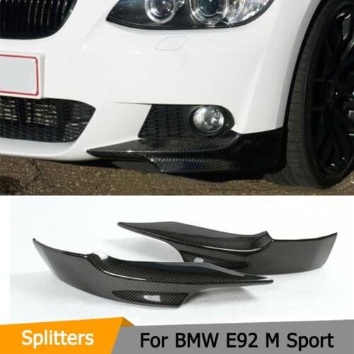 Carbon Fiber Front Splitter Flap Cupwings Car Styling for BMW E92 M Sport Bumper 2005-2009