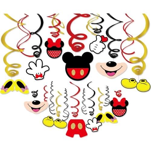 Mickey Hanging Swirl Decorations Mouse Party Supplies Mickie Birthday Decor for Kids Baby Shower Clubhouse 1st Bday Favors Idea