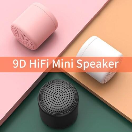 9D TWS Bluetooth Speaker Portable Outdoor Loudspeaker Wireless Mini Column Stereo Music Surround Bass Box Waterproof Speaker