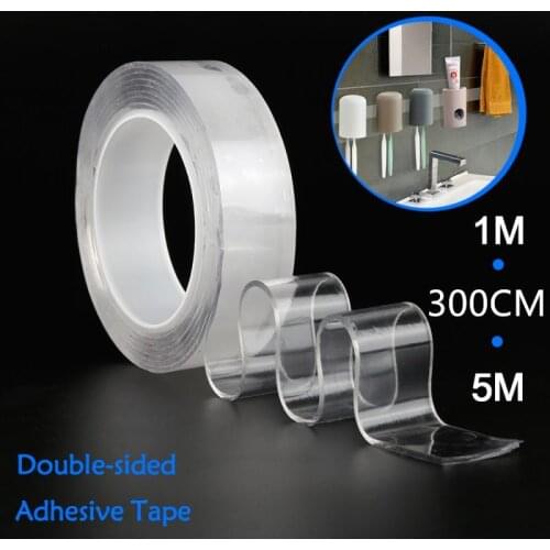 5 Meters Transparent Double Sided Tape Nano Self-Adhesive Tape No Trace Reusable Tape Glue Sticker for Car Kitchen Bathroom
