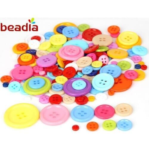 20-200pcs Mixed Sizes 2/4 Holes Round Resin Buttons for Craft Sewing Button Scrapbook DIY Home Decoration Accessories