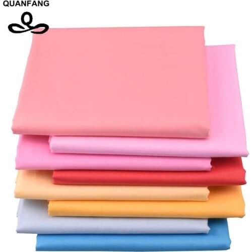 QUANFANG 8pcs/lot,Solid Color Series,Printed Twill Cotton Fabric,Patchwork Cloth,DIY Sewing Quilting Material For Baby Children