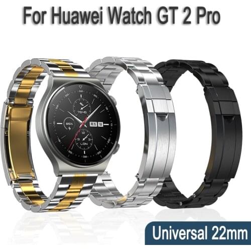Watch Strap for Huawei Watch GT 2 Pro 22mm Stainless Steel Metal Bracelet GT 2e WristBand For Samsung Gear S3 Galaxy Watch 46mm