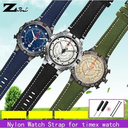 Nylon Watch Strap for timex Watch T2N721/720 TW2T76500 24*16mm band With Screw Rod and Tools Waterproof Mens accessories