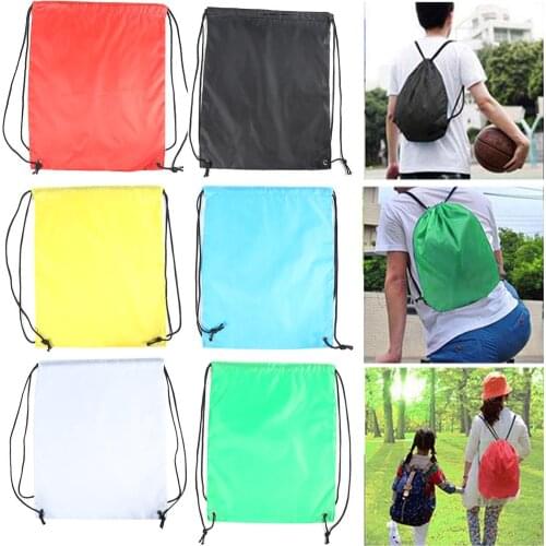 Women Men Drawstring Bags Outdoor Sports Waterproof Storage Rucksack Teenagers Travel Storage Pouch