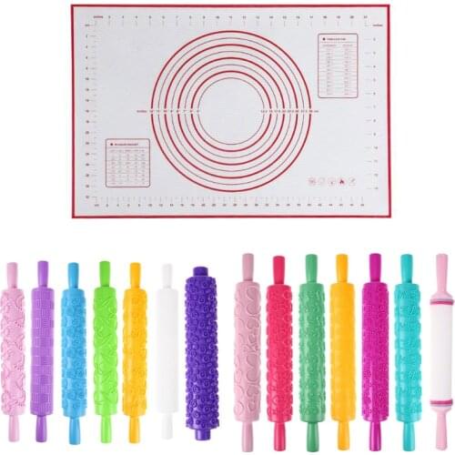 Silicone Baking Mat Pizza Maker Kneading Dough Mat Pastry Rolling Pin Kitchen Utensils Bakeware Liners Pads Cooking Tools