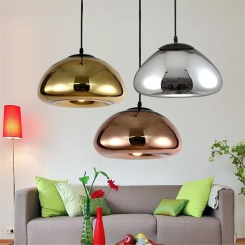 Nordic Modern Pendant Lights Electroplating Brass Bowl Glass Lamps Personality Restaurant Cafe Bar Lighting Simple Fixtures