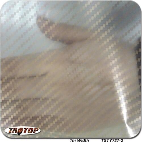 TSTY737-2 Rose Gold Carbon Fiber Pattern 1m*10M Water Transfer Printing Film Hydrographic Films