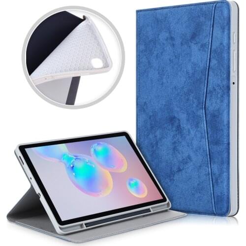 Vintage PU Leather Silicon Case For Samsung Galaxy Tab S6 Lite 10.4 P610 P615 SM-P610 SM-P615 2020 Cover Funda Capa Wallet Cover