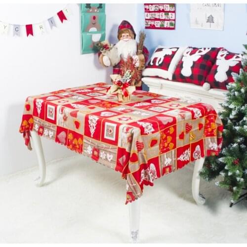 1PC Tablecloth Christmas Table Cloth With Xmas Bell Tree Printed Polyester Cover Home Decoration