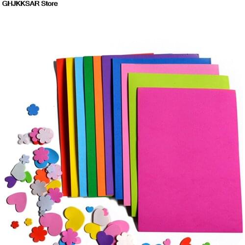 10 Pcs/set DIY 16K Thick Multicolor Sponge Foam Paper Fold Scrapbooking Craft Paper Wholesale 18.5*26*0.2cm
