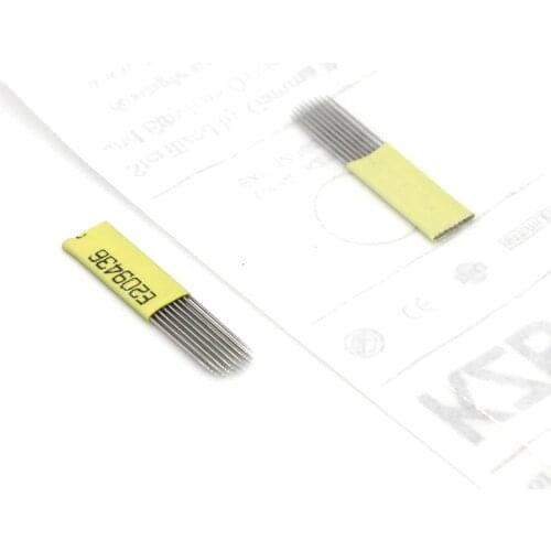 50PCS/Lot Sterile U-shaped Microblading Blade Double Rows with 15/17/19/21 Pins for Eyebrow Tattoo Needles Microblades