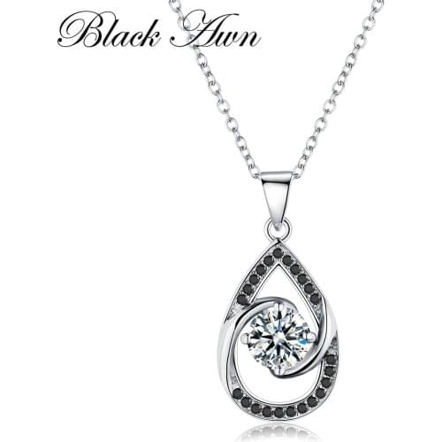 2021 New Classic Fine Genuine 100% 925 Sterling Silver Necklaces&Pendants Jewelry Trendy Water-Drop Necklace Women P078