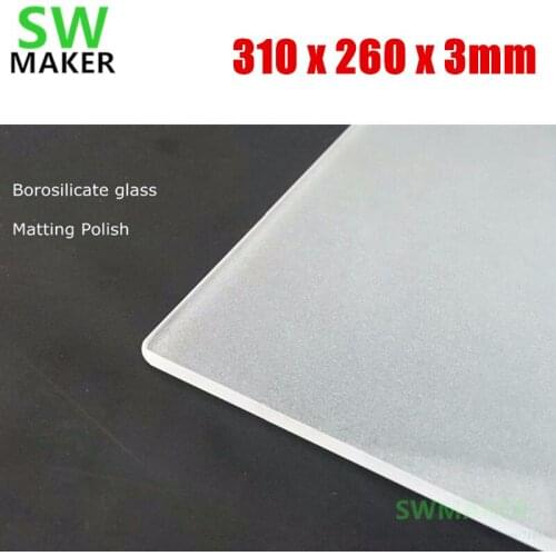 SWMAKER 310x260mm 3d Printer Build Plate Frosted Borosilicate Glass plate -3 thick 3d printer parts