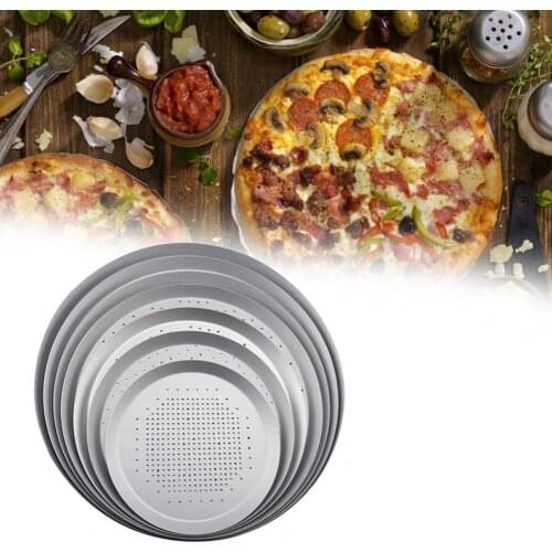 40% Hot Sales!!! Pizza Pan Eco-friendly Anti-deform Aluminum Alloy Pizza Baking Tray for Home