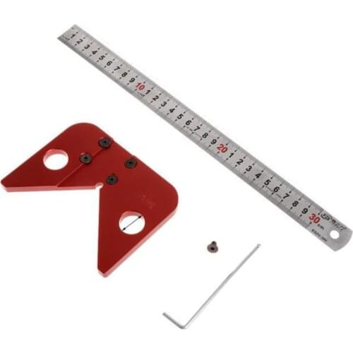45/90 Degree Right Angle Line Gauge Carpenter Ruler Center Scribe Center Finder Measuring Tool Woodworking Line Caliber Gauge