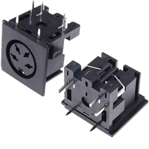 50pcs Din Socket 4 Position Female 4 Pin PCB Right Angle Through holes PCB SDS-J DS Power Socket 2A 110V Circular Receptacle