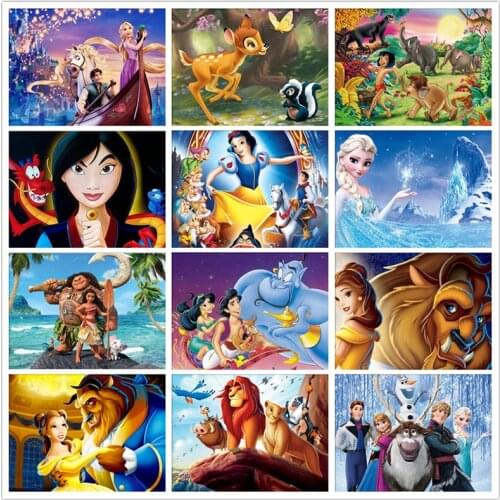 Beauty And The Beast 5D DIY Diamond Painting Disney Princess Mickey Full Drill Diamond Embroidery Mosaic Handmade Art Home Decor