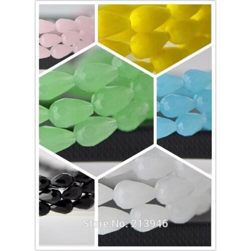 8*11MM 174Pcs/Pack 6 Colors Jelly Tone Tear Drop Glass Crystal Strand Jewelry Beads
