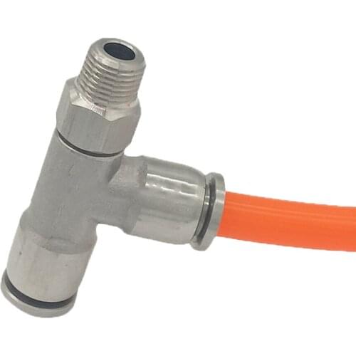 M5 M6 1/8" 1/4" 3/8" 1/2" BSPT Male Side Tee 3 Way Pneumatic 304 Stainless Steel Push In Quick Connector Release Air Fitting