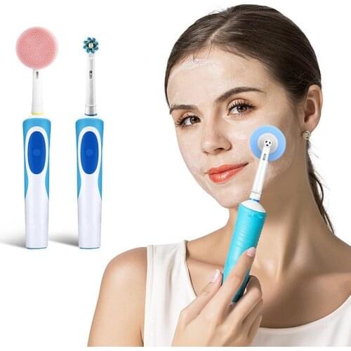 3Colors Replaceable Face Wash Brush Head Silicone Cleaning Pores White Pink Blue Portable Travel Home Skin Care Tools