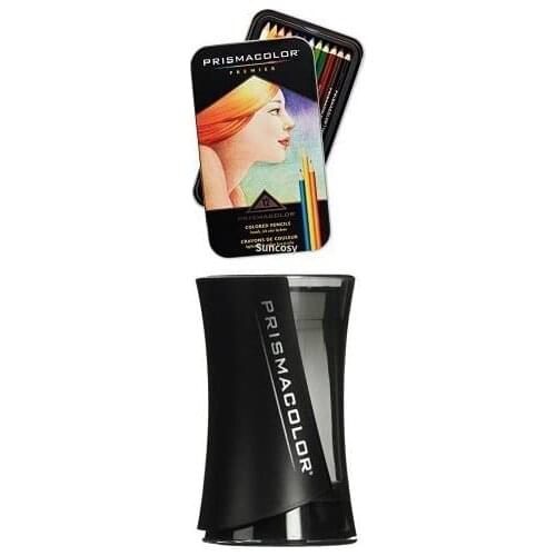 Prismacolor Premier Colored Woodcase Pencils, 12 Assorted Colors with Pencil Sharpener, Prismacolor Drawing Pencil Set