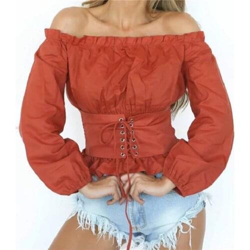 Women Girls Gothic Renaissance Victorian Chemise Shirt Medieval Retro Peasant Wench off shoulder Blouse Resist top Costume