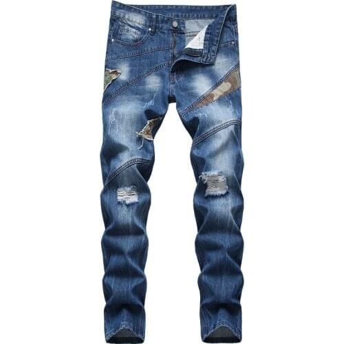 FMLEVANDER Ripped Jeans For Men