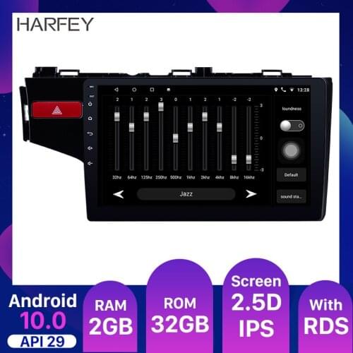 Harfey 2GB RAM Android 10.0 Car Stereo Radio Head Unit GPS for 2014 2015-2017 Honda FIT Left hand drive Support OBD2