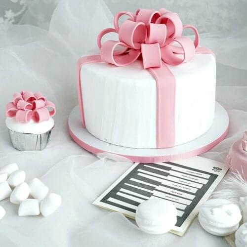 Simulation Fondant Cake Ribbon Master Cake Food photography props background Cake shop window display